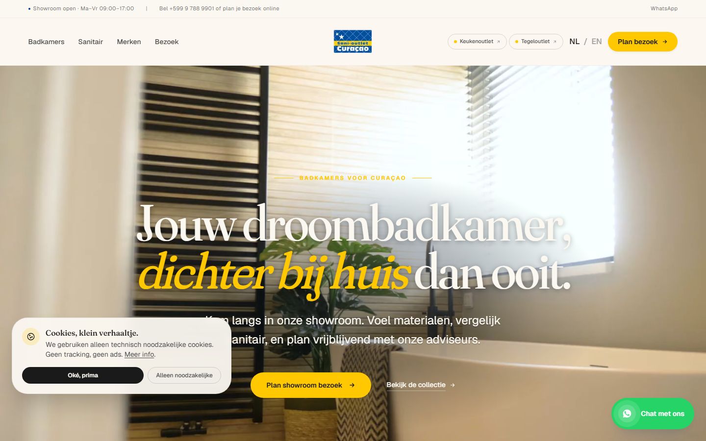 Sanioutlet Curaçao — homepage hero
