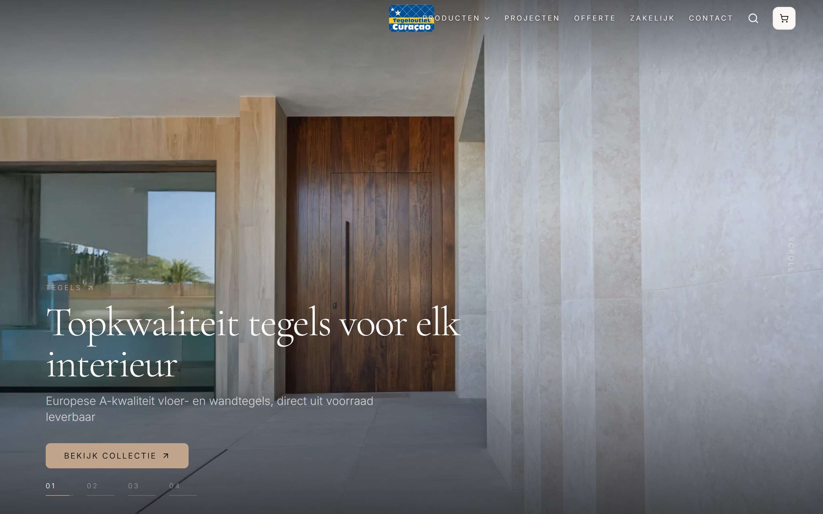 Tegeloutlet Curaçao — homepage hero